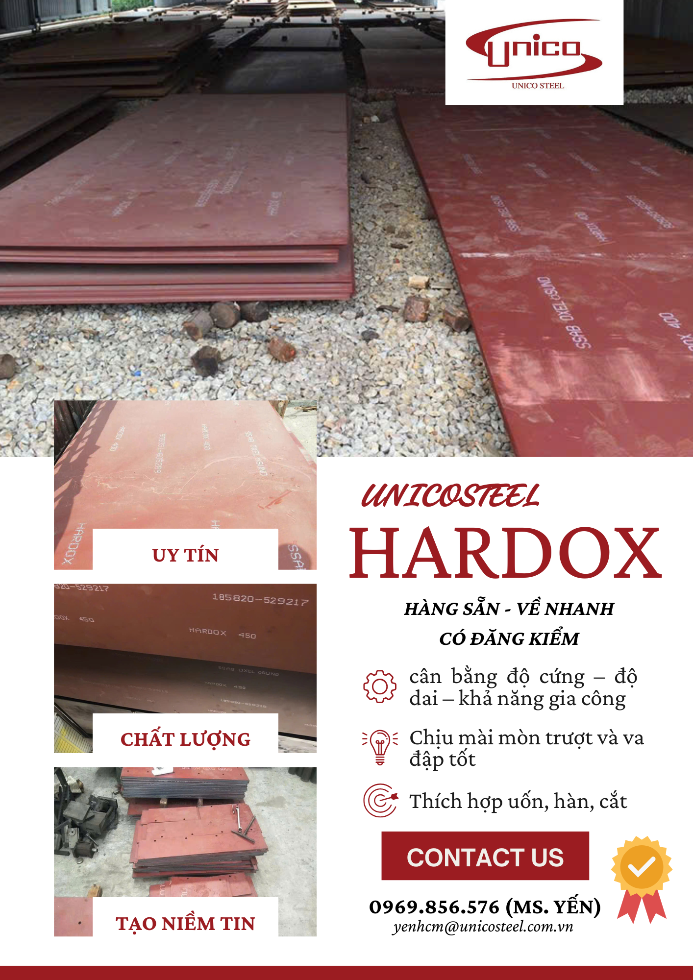 BÁN THÉP HARDOX 500 – CHỐNG MÀI MÒN CAO, HÀNG SẴN